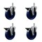 Service Caster 5'' Solid Poly Swivel 7/16'' Grip Ring Stem Caster Set with Brake, 4PK SCC-GR20S514-SPUS-PLB-716138-4 - alternate 1